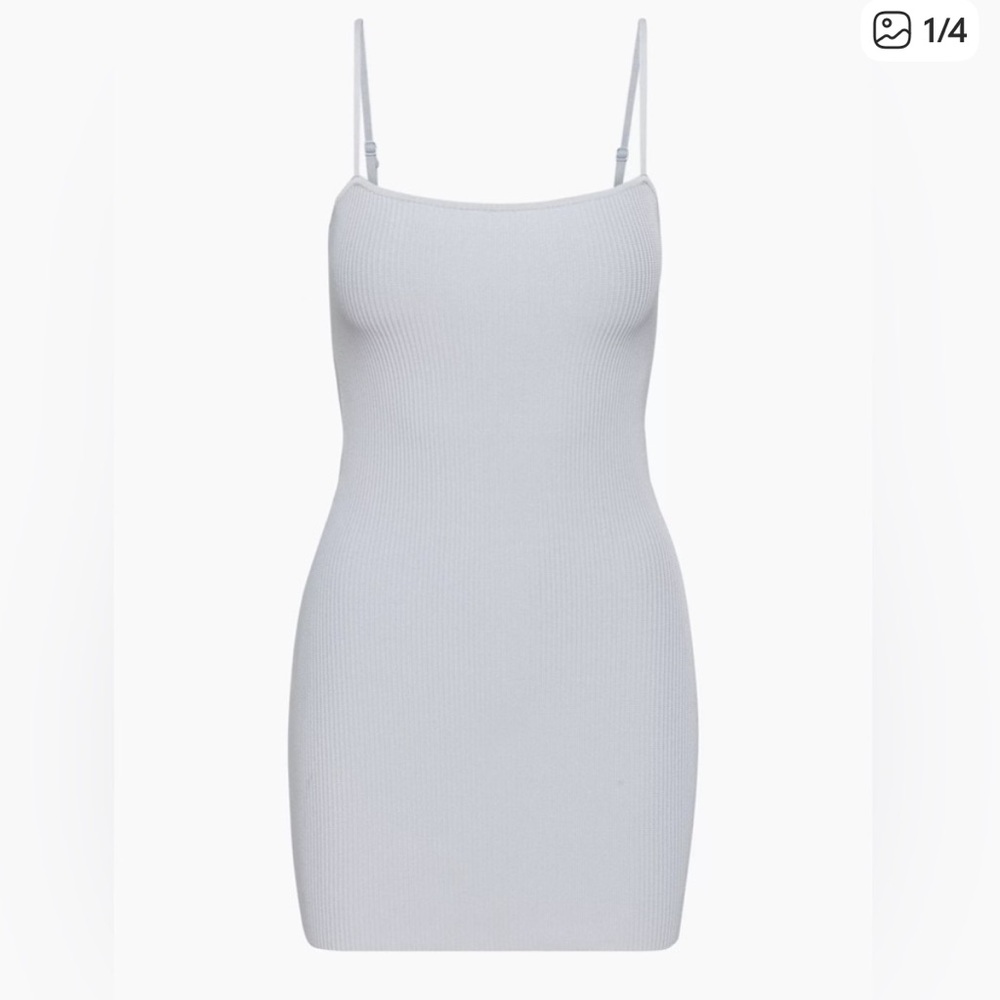 Aritzia babaton ribbed sculpt knit cami bodycon mini dress light blue small